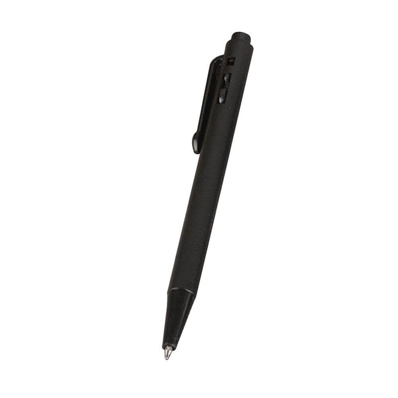 Black-barreled, black-core plastic notebook/ballpoint pen
